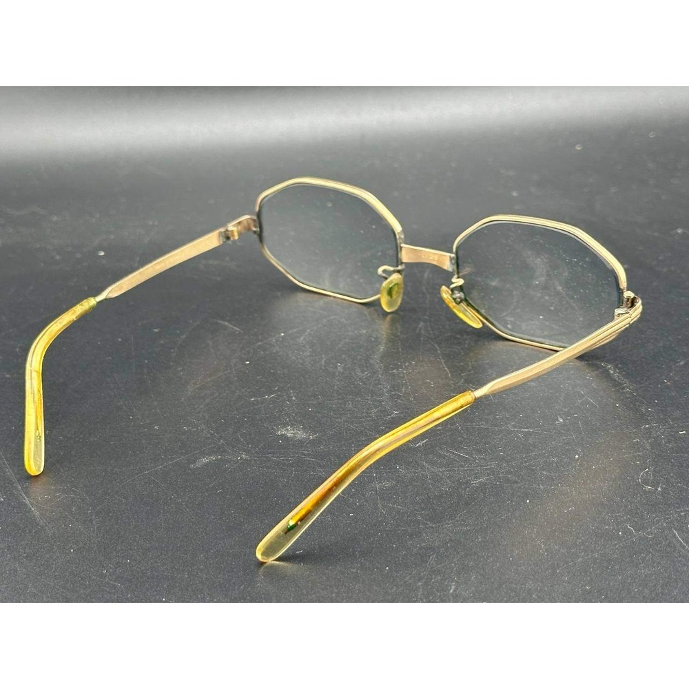 Vintage 12K Gold Filled Octagon Eyeglasses West Germany Leather Case 051 (41) - Picture 4 of 9